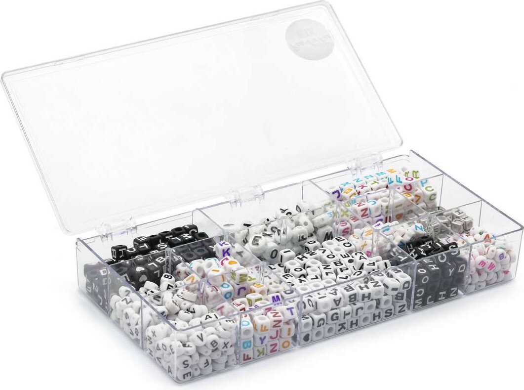 Perlemix Bogstaver Ass Farver Størrelser I Æske - Pearl N Fun