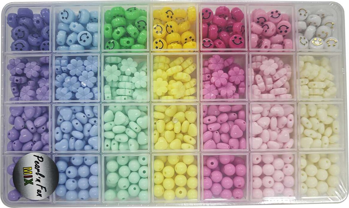 Perlemix Smileyblomsterhjerterrund 8-11Mm - Pearl N Fun