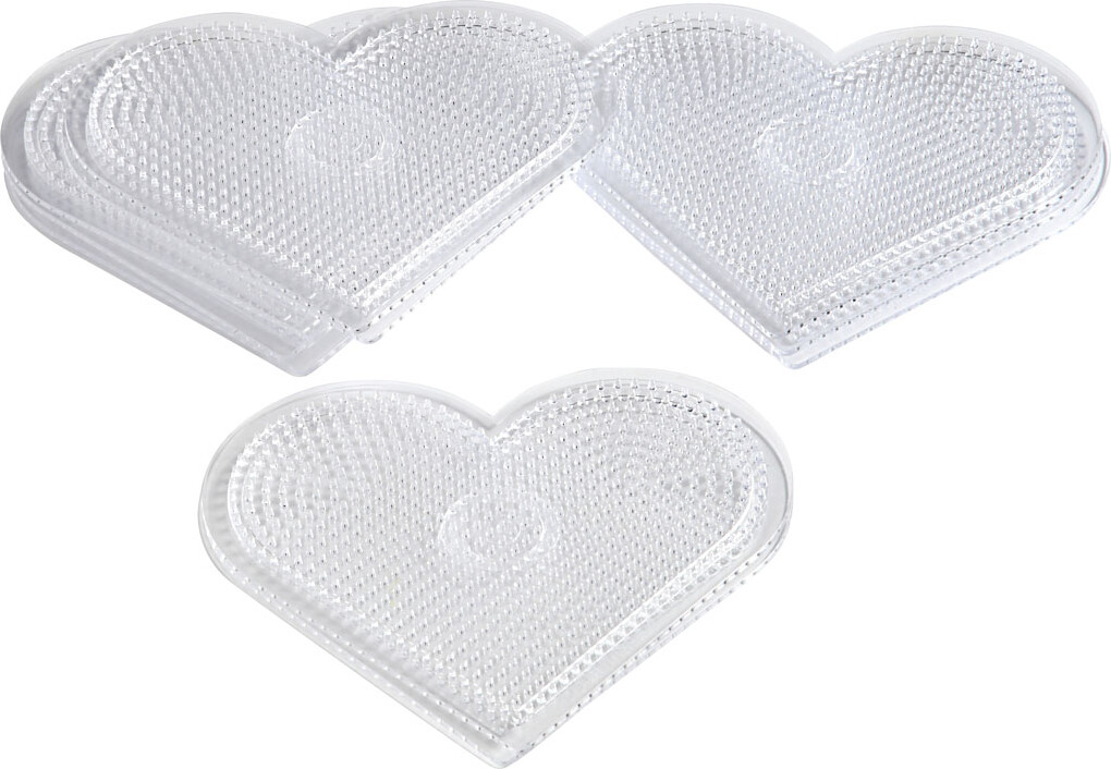 Perleplader - Hjerte - Klar - 10 Stk