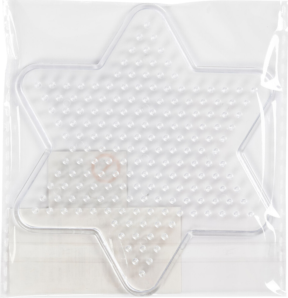 Stjerne Perleplade - Medium - Ø 10 Cm - Klar