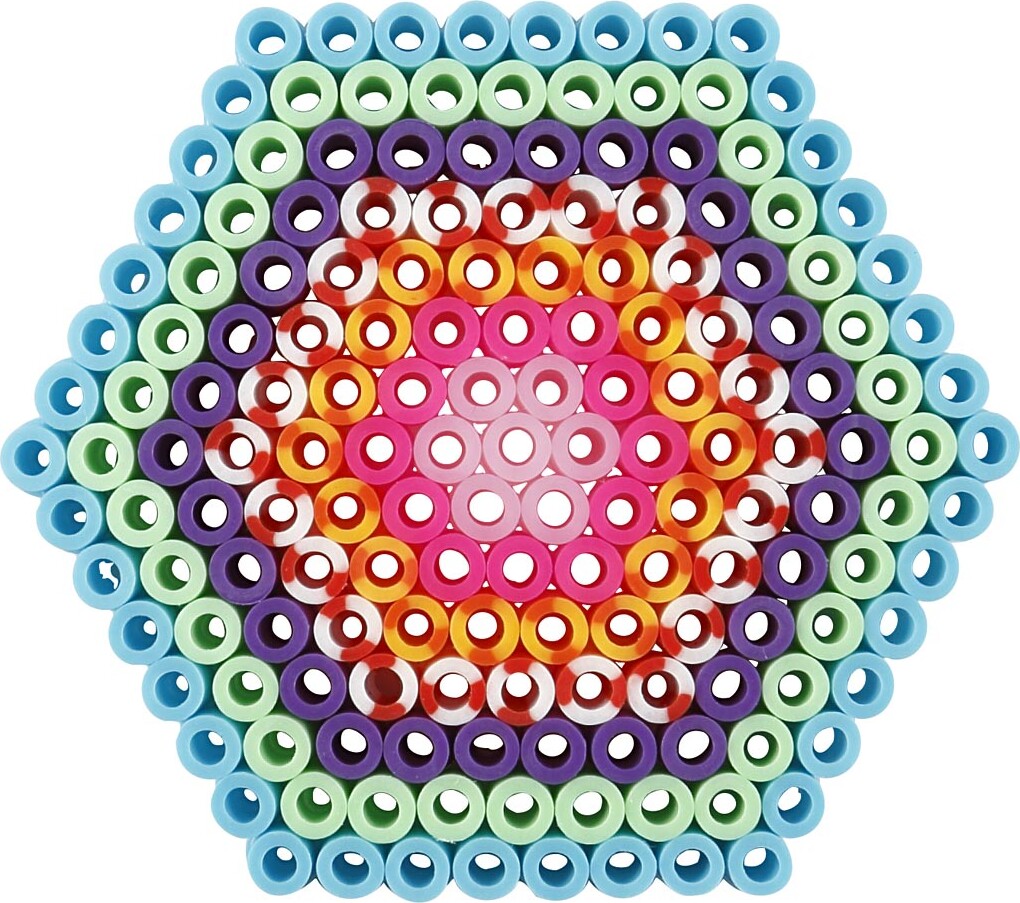 Perleplade - Oval Hjerte Hexagon Cirkel Firkant Stjerne - 6 Stk