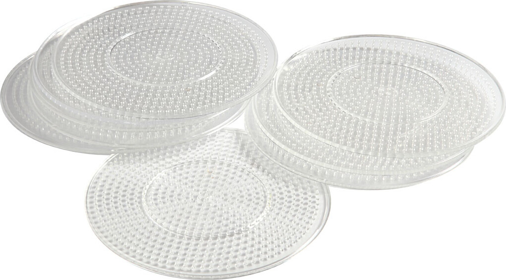 Perleplade - Stor Rund - Medium - Ø 15 Cm - Klar - 10 Stk