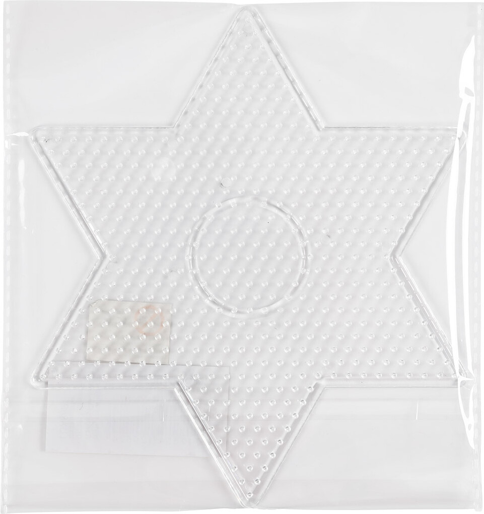 Perleplade - Stor Stjerne - Medium - Str 15X15 Cm - Klar
