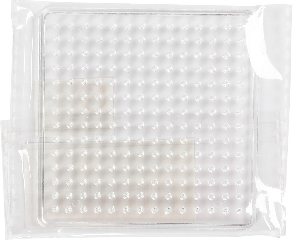 Perleplade - Firkant - Medium - Str 7X7 Cm - Klar