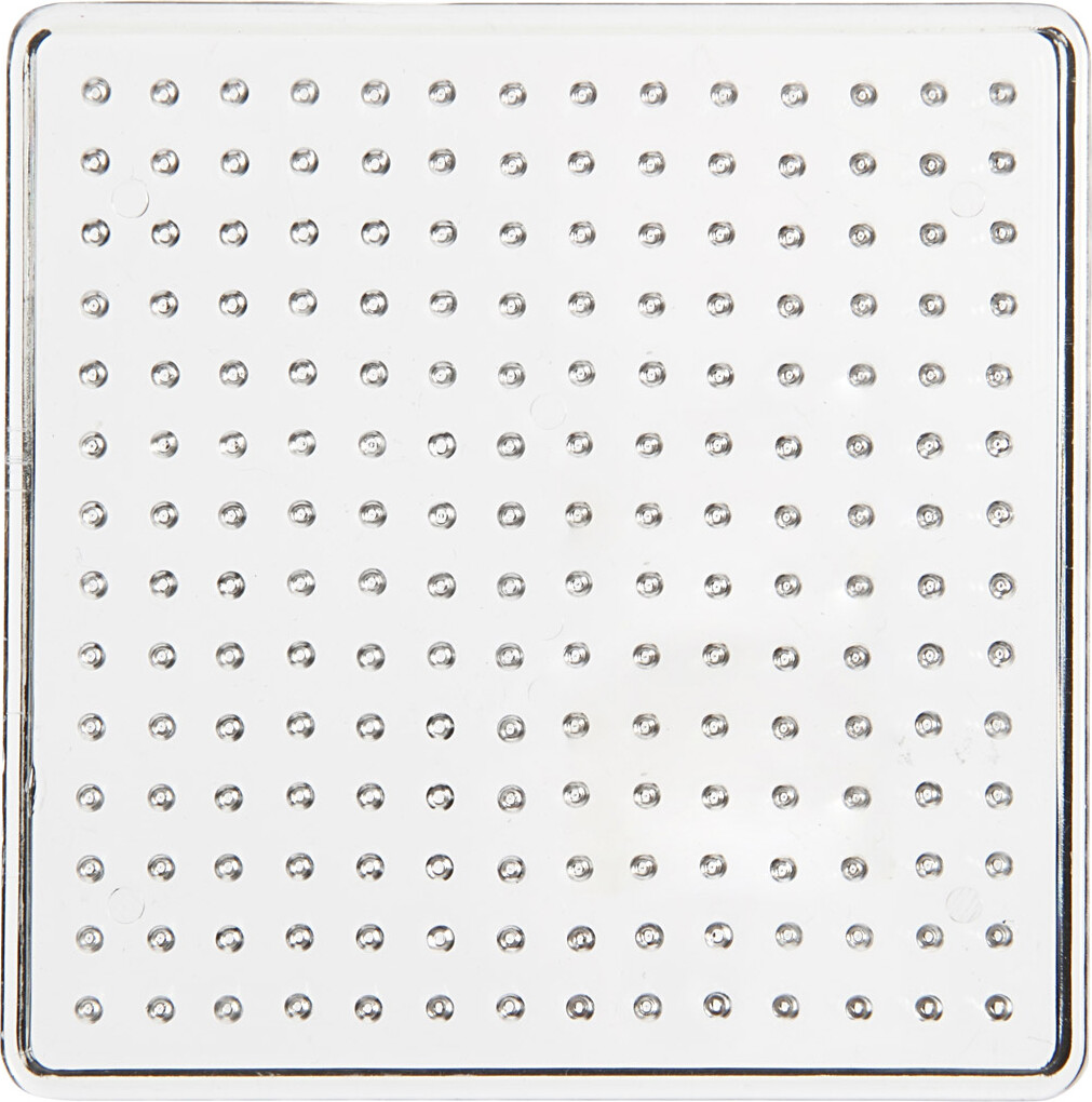 Perleplade - Firkant - Medium - Str 7X7 Cm - Klar