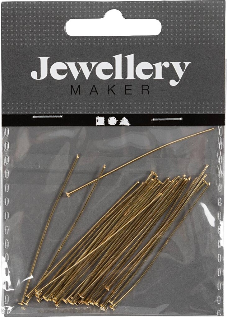 Perlestilk - L 50 Mm - Forgyldt - 30 Stk