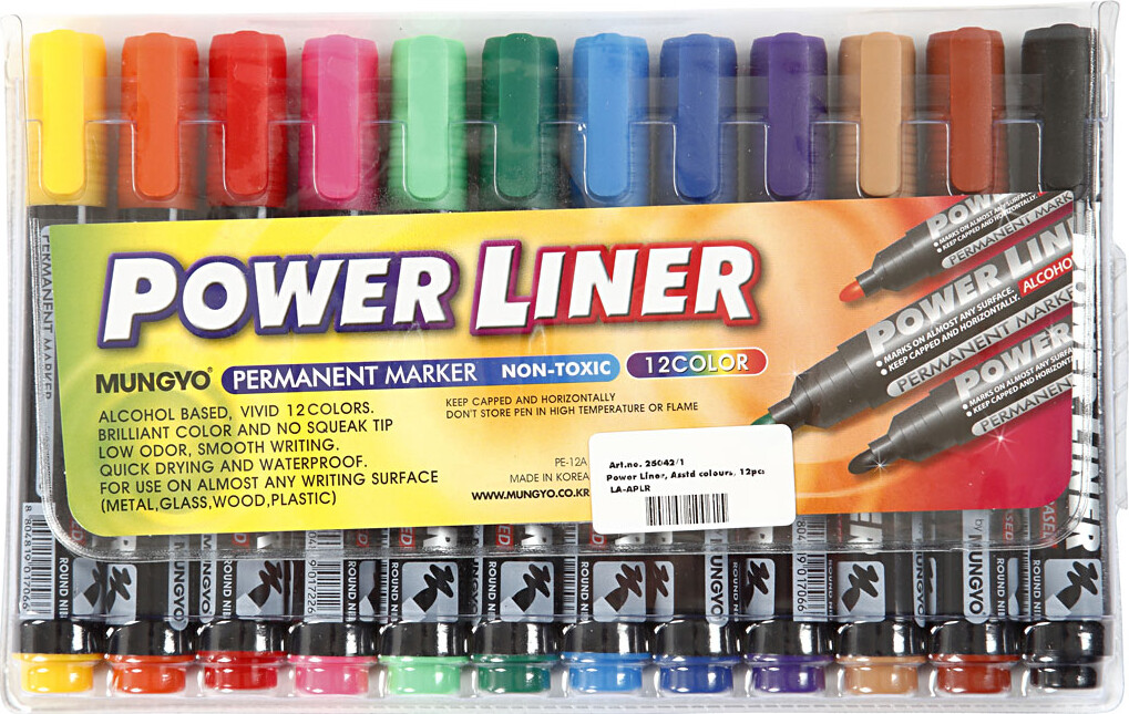 Permanent Marker - Tykkelse 1 5-3 Mm - Assorterede Farver - 12 Stk