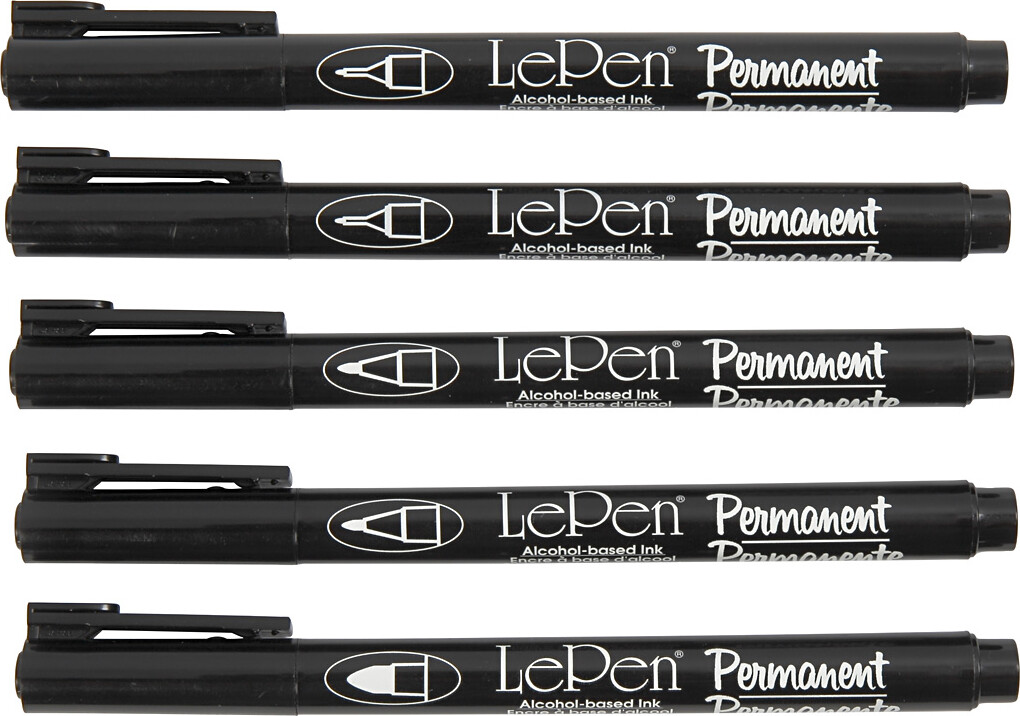Permanent Tusch - Tykkelse 2X0 6 2X0 8 1 3 Mm - Sort - 5 Stk