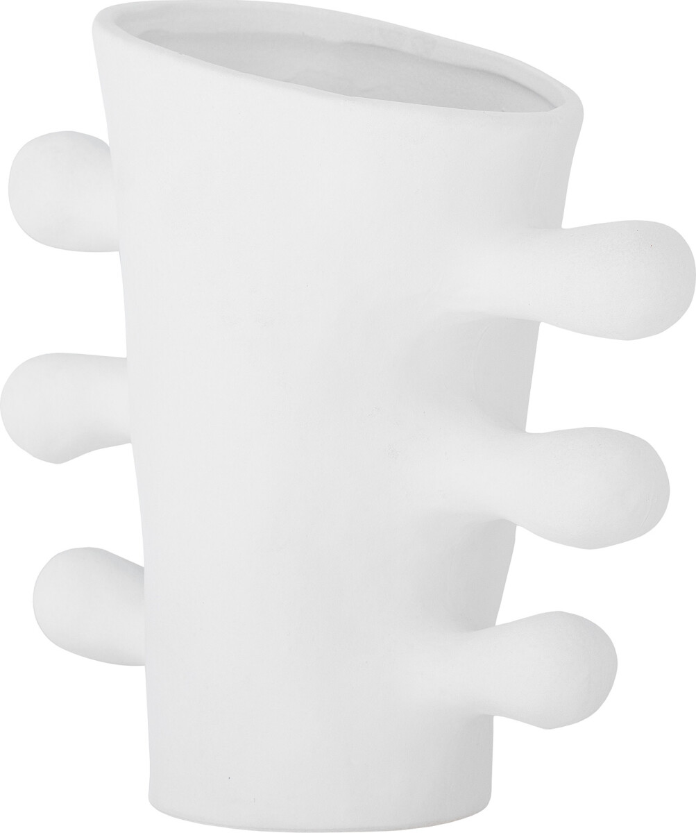 Bloomingville - Pernilla Vase - Hvid - Stentøj - H 26 Cm