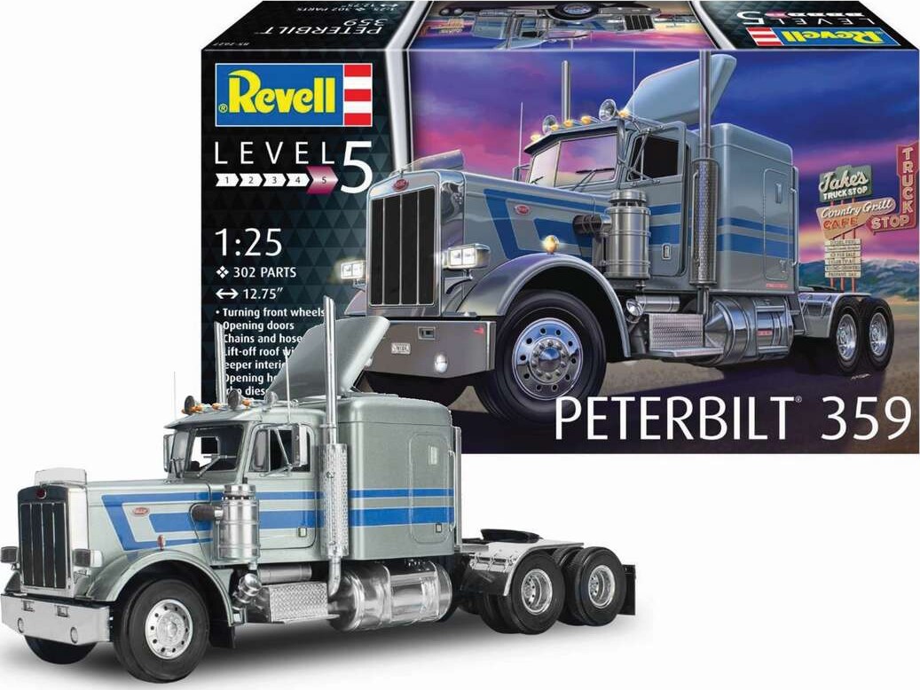 Revell - Peterbilt 359 Traktor Byggesæt - 1 25 - Level 5 - 12627