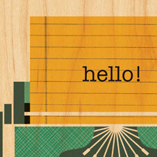 Petit Collage - Stort Print På Træ - Skrivemaskine