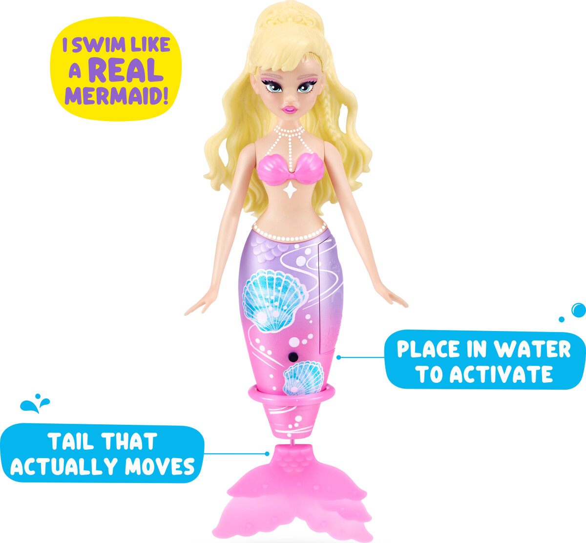 Zuru Pets Alive - Magic Swimming Mermaid - Havfrue - Sea Shell