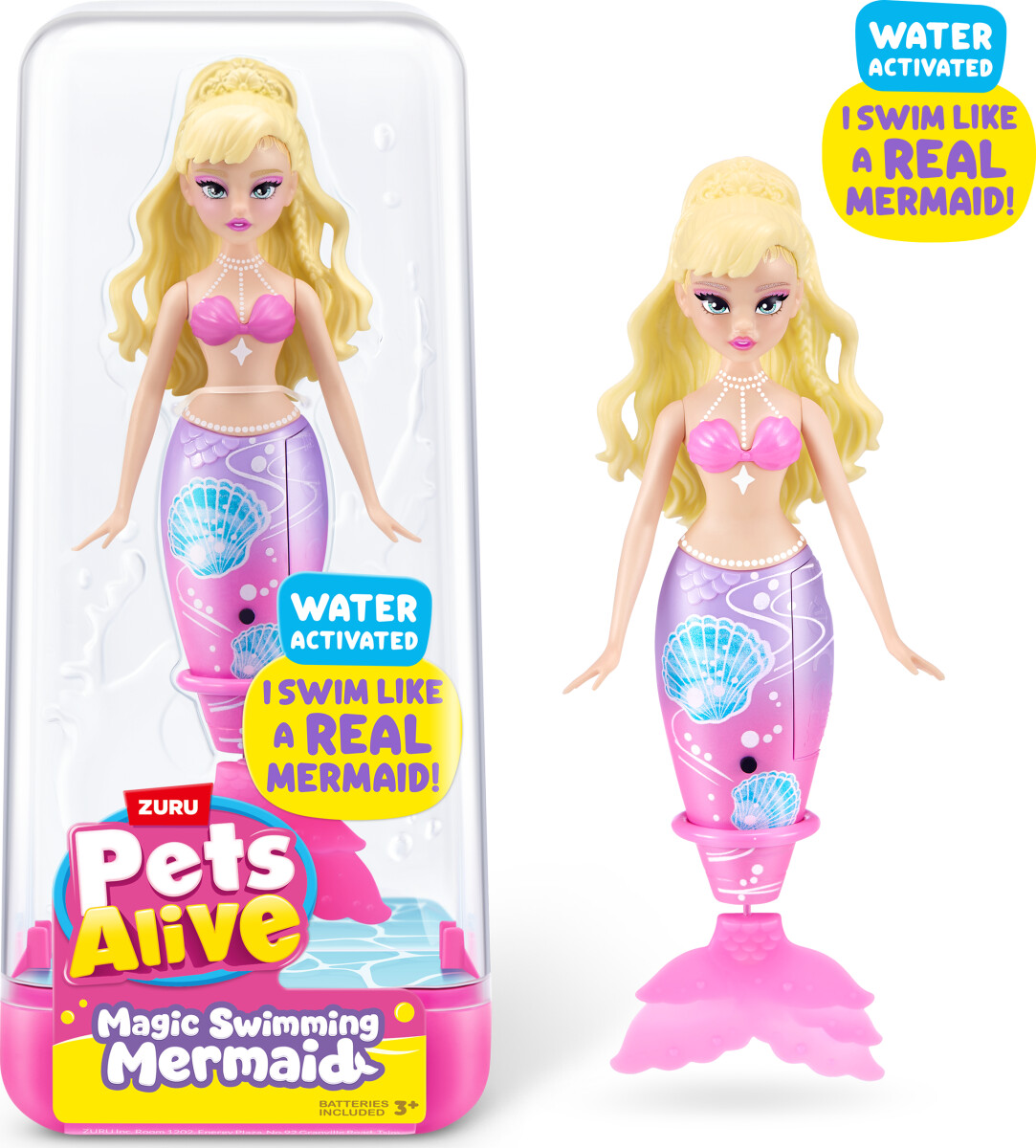 Zuru Pets Alive - Magic Swimming Mermaid - Havfrue - Sea Shell