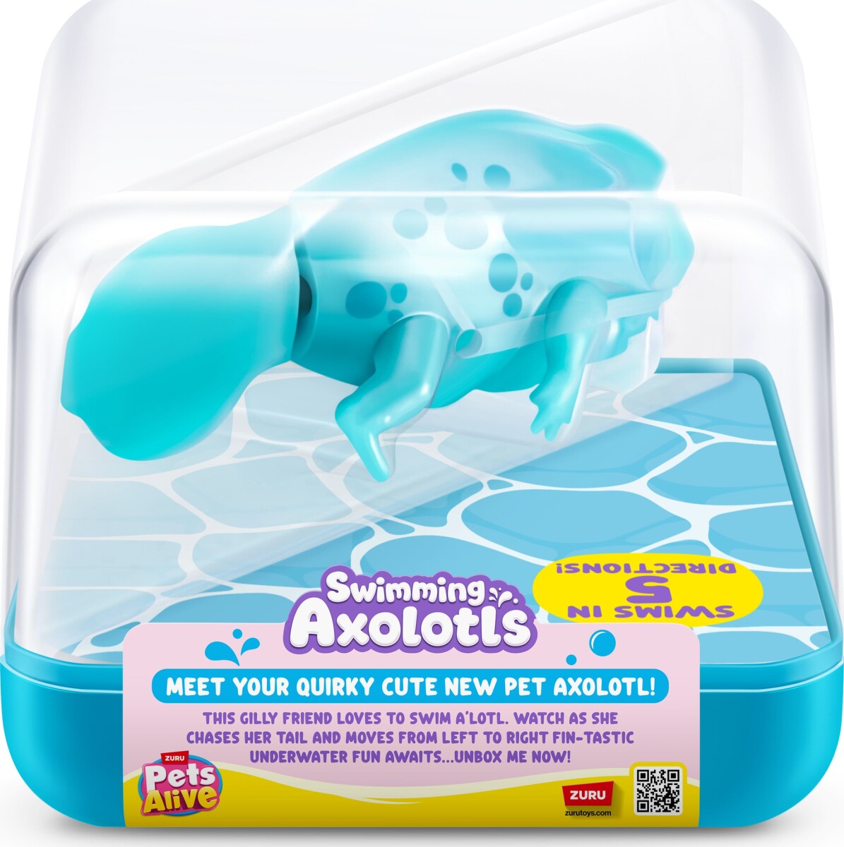 Zuru Pets Alive - Swimming Axolotl - Blå - Vandaktiveret Figur