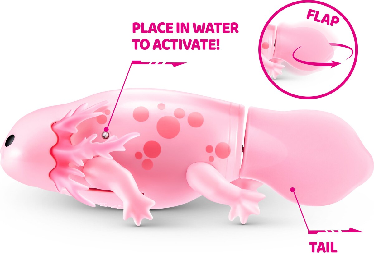 Zuru Pets Alive - Swimming Axolotl - Pink - Vandaktiveret Figur