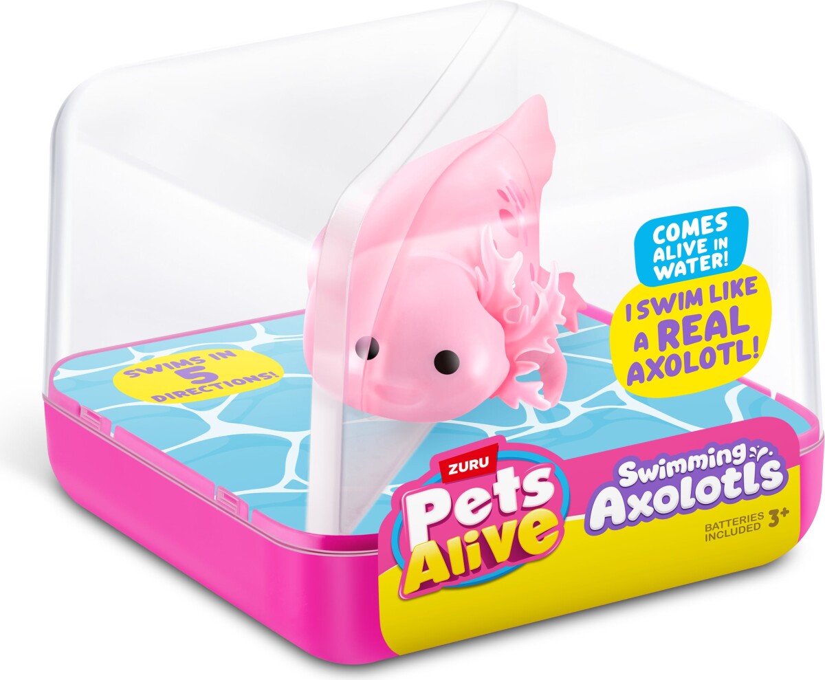 Zuru Pets Alive - Swimming Axolotl - Pink - Vandaktiveret Figur