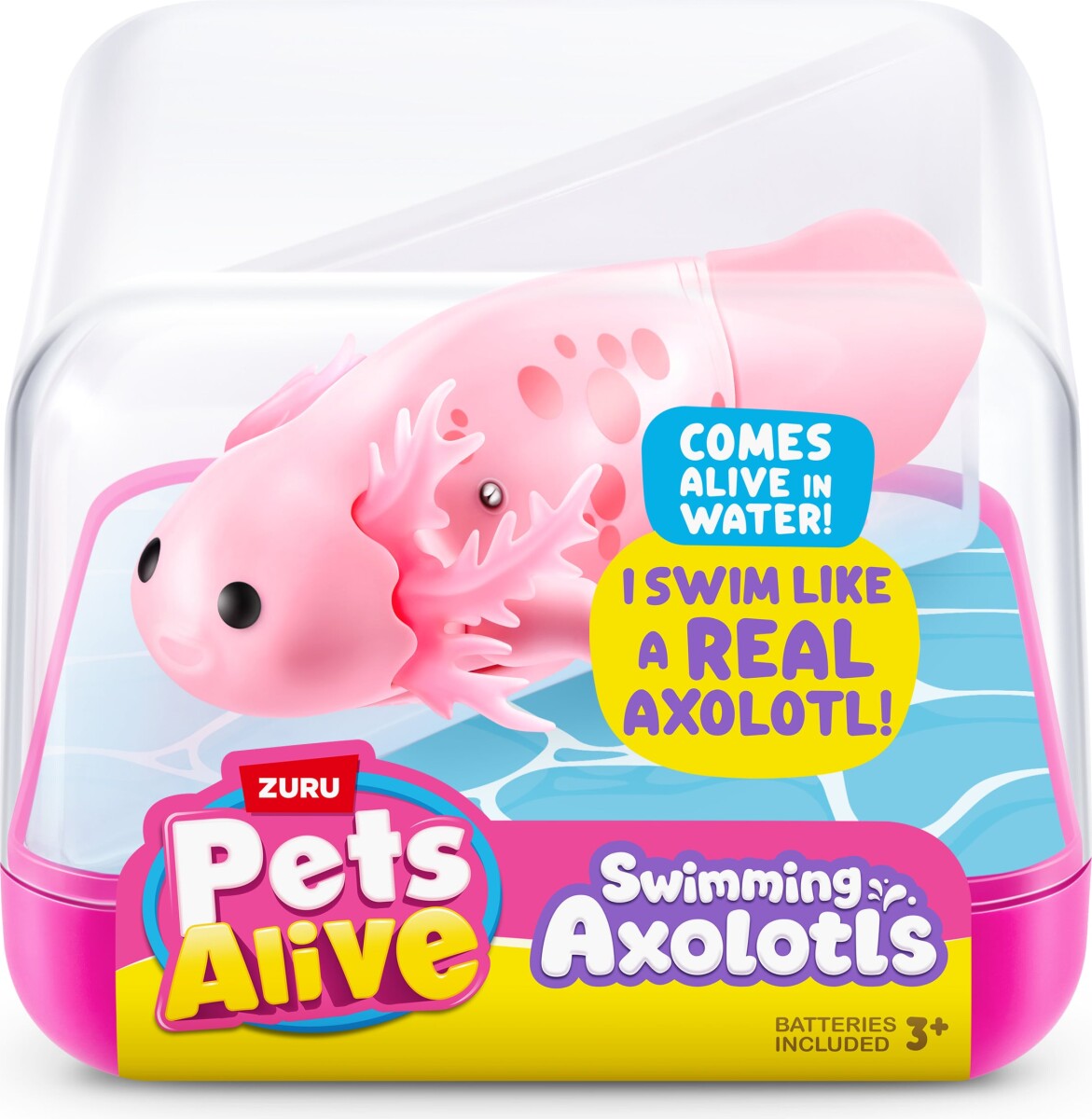 Zuru Pets Alive - Swimming Axolotl - Pink - Vandaktiveret Figur