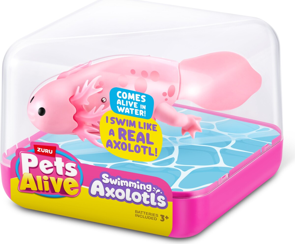 Zuru Pets Alive - Swimming Axolotl - Pink - Vandaktiveret Figur