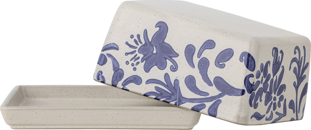 Creative Collection - Petunia Smørboks - Blå - Stentøj Keramik