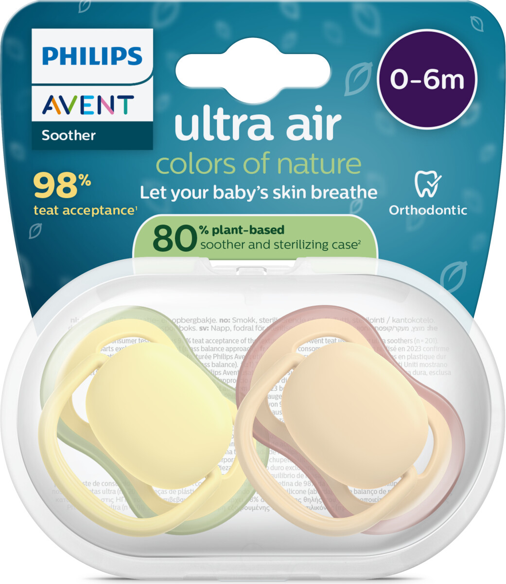 Philips Avent Sutter - Ultra Air - 0-6 Måneder - Gul Orange