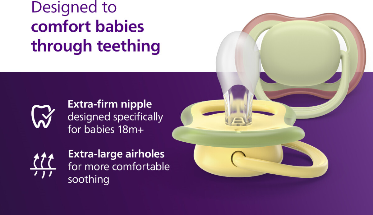 Philips Avent Sutter - Ultra Air - Fra 18 Måneder - Lysegrøn Gul