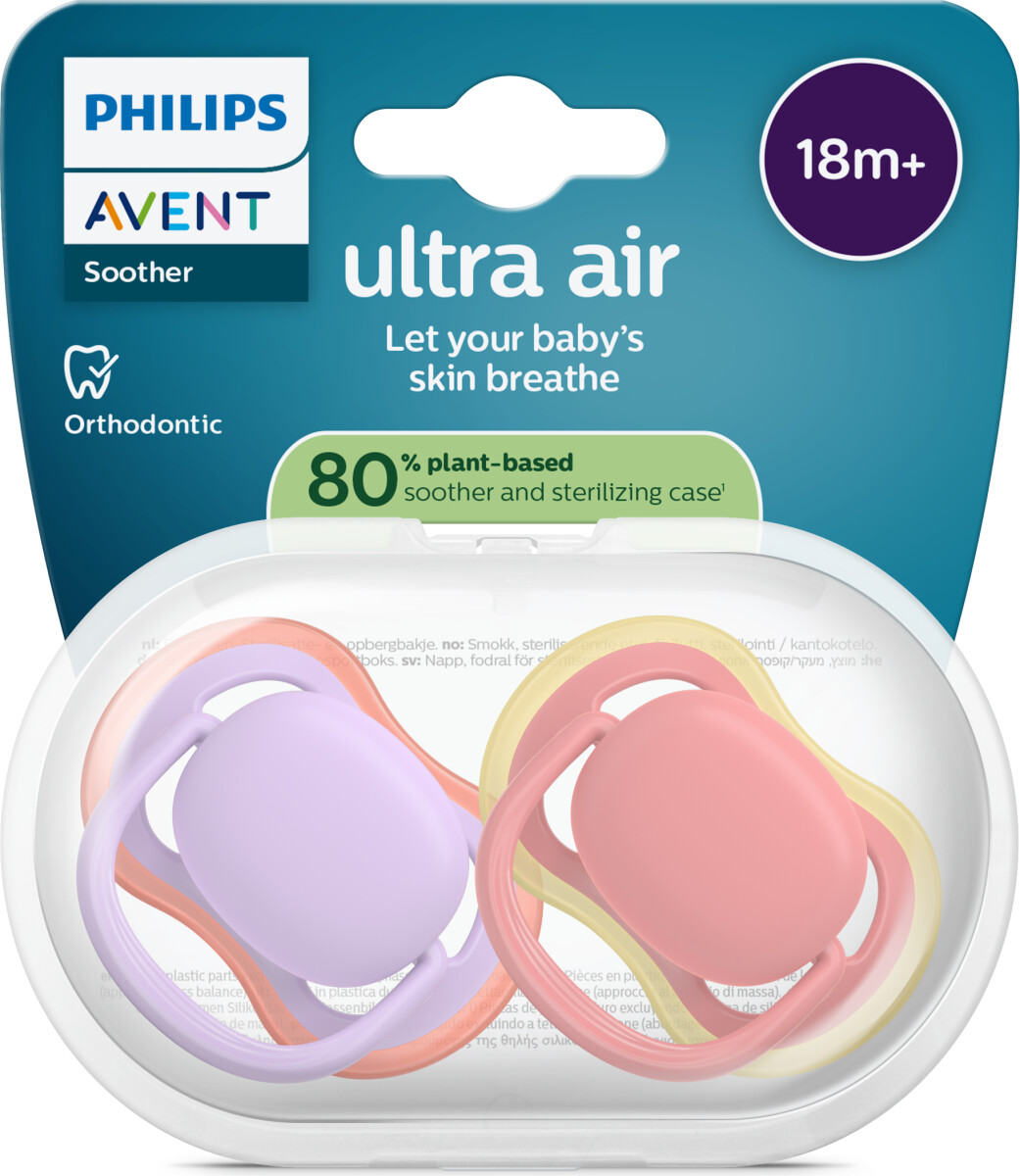 Philips Avent Sutter - Ultra Air - Fra 18 Måneder - Orange Lyserød