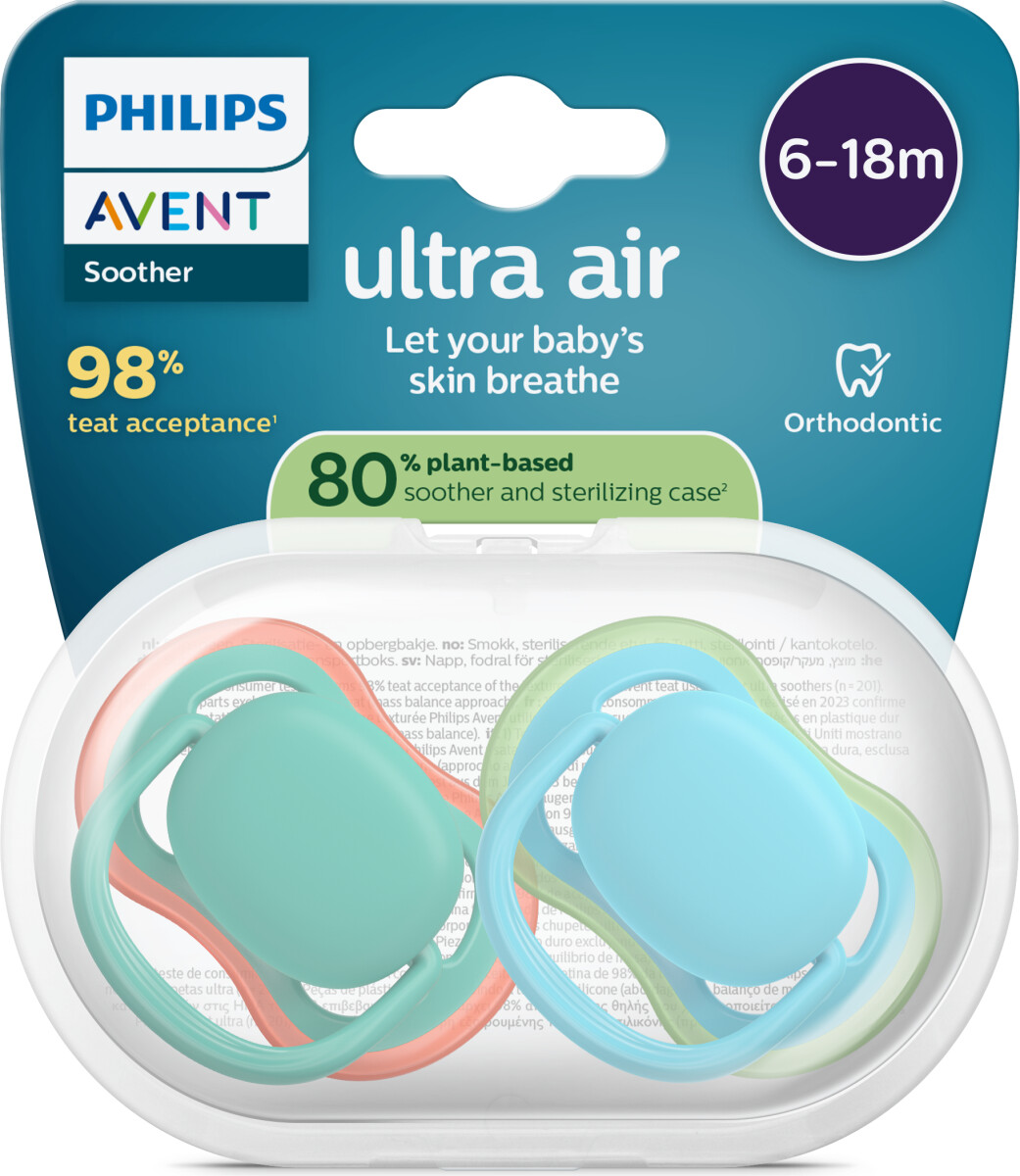 Philips Avent Sutter - Ultra Air - 6-18 Måneder - Grøn Blå