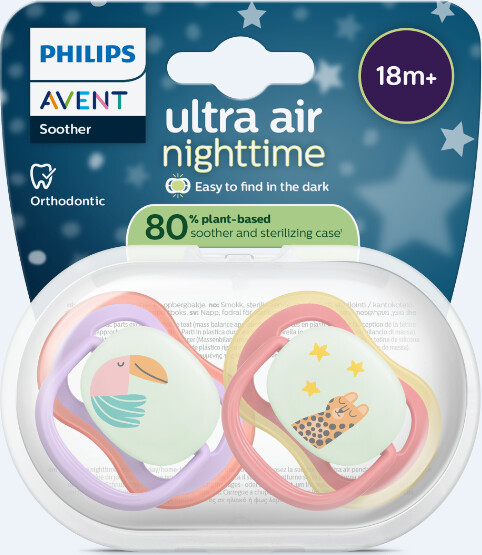 Philips Avent Ultra Air Night Sutter - Fra 18 Måneder - Lilla Lyserød