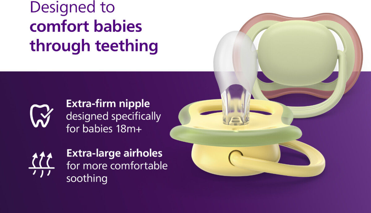 Philips Avent Ultra Air Night Sutter - Fra 18 Måneder - Lilla Lyserød