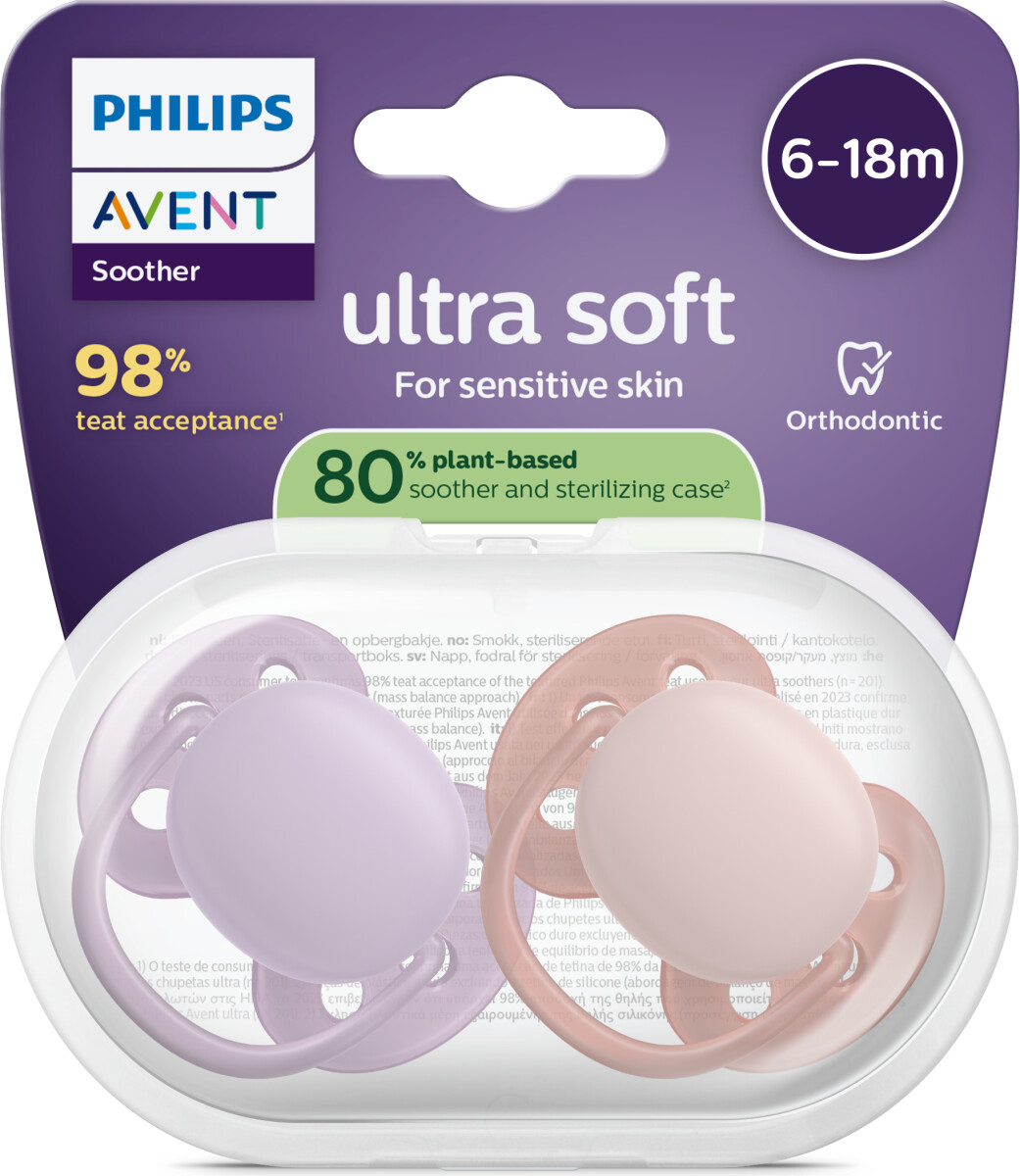 Philips Avent Ultra Air Night Sutter - 6-18 Måneder - Lilla Lyserød