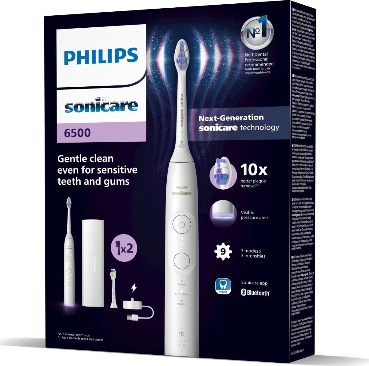 Philips - Sonicare Series 6500 Elektrisk Tandbørste - Hvid - Hx741002