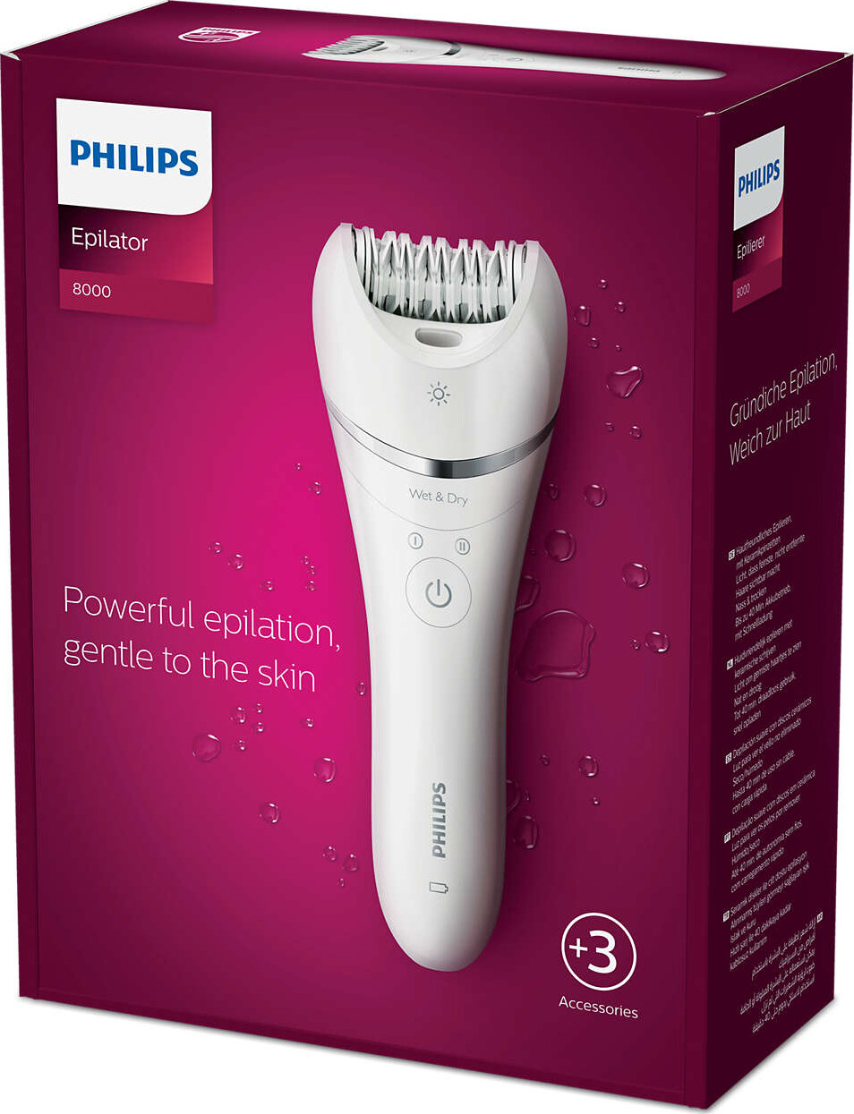 Philips - Wet Dry Series 8000 Epilator - Bre70000