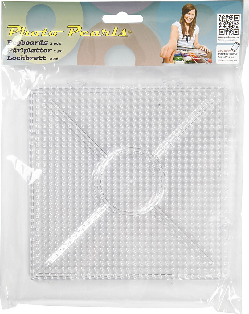 Photopearls Perleplader - Firkantet - Jumbo - Klar - 2 Stk - Nabbi