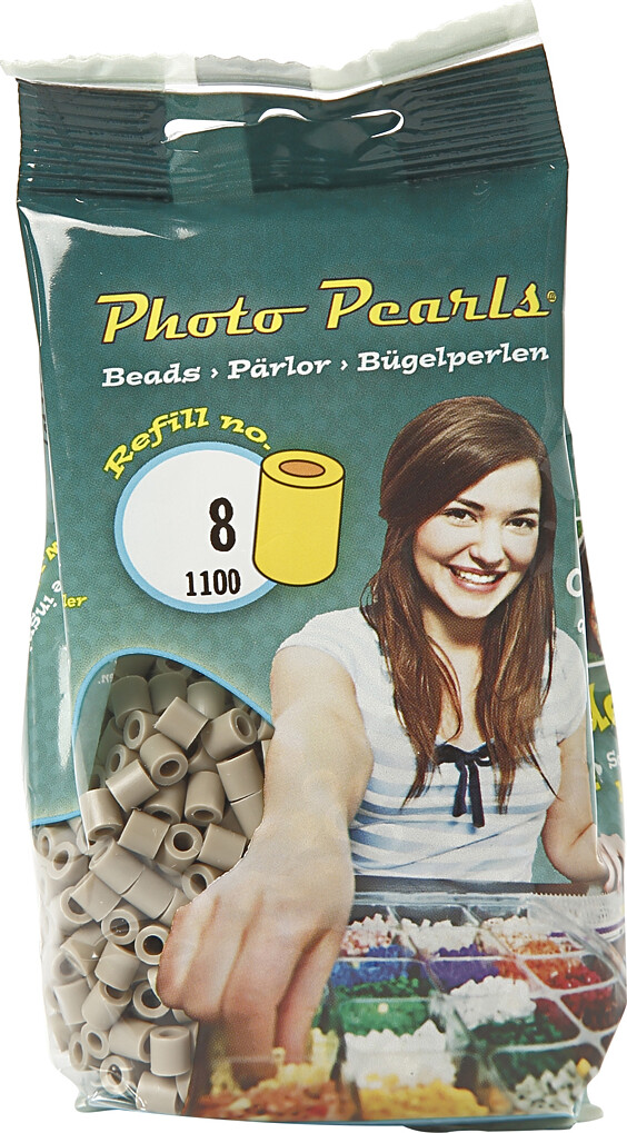 Photopearls - Medium - Askegrå 8 - 1100 Stk - Nabbi Fotoperler