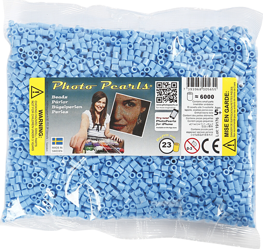 Photopearls - Medium - Blå Pastel 23 - 6000 Stk - Nabbi Fotoperler