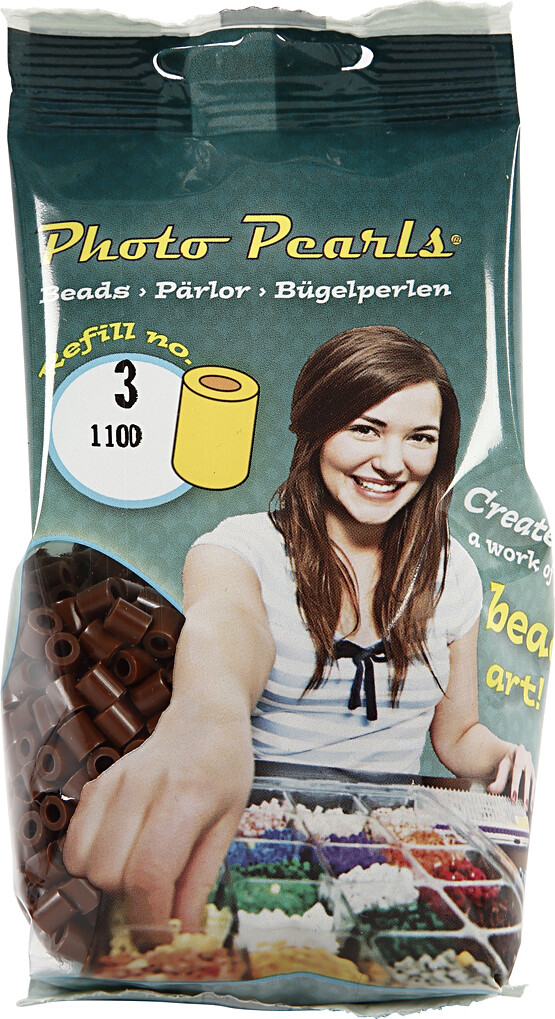 Photopearls - Medium - Brun 3 - 1100 Stk - Nabbi Fotoperler