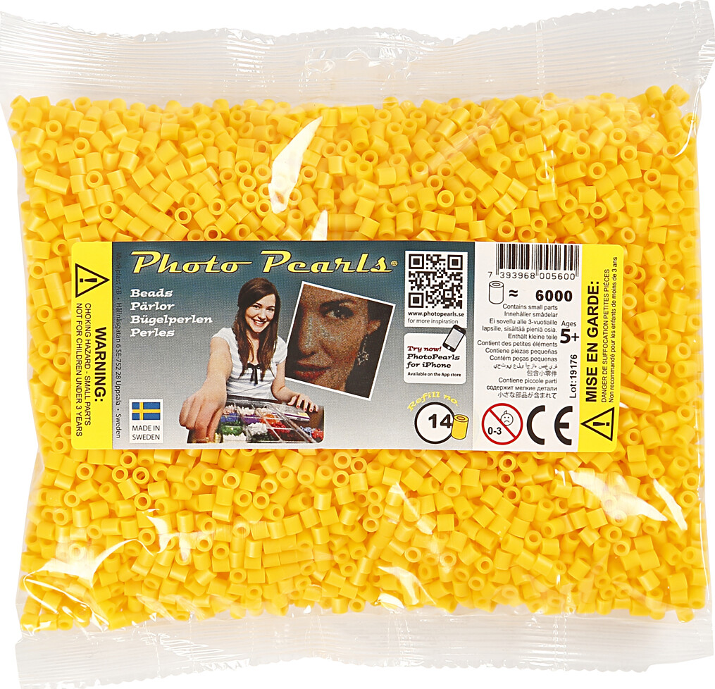 Photopearls - Medium - Gul 14 - 6000 Stk - Nabbi Fotoperler
