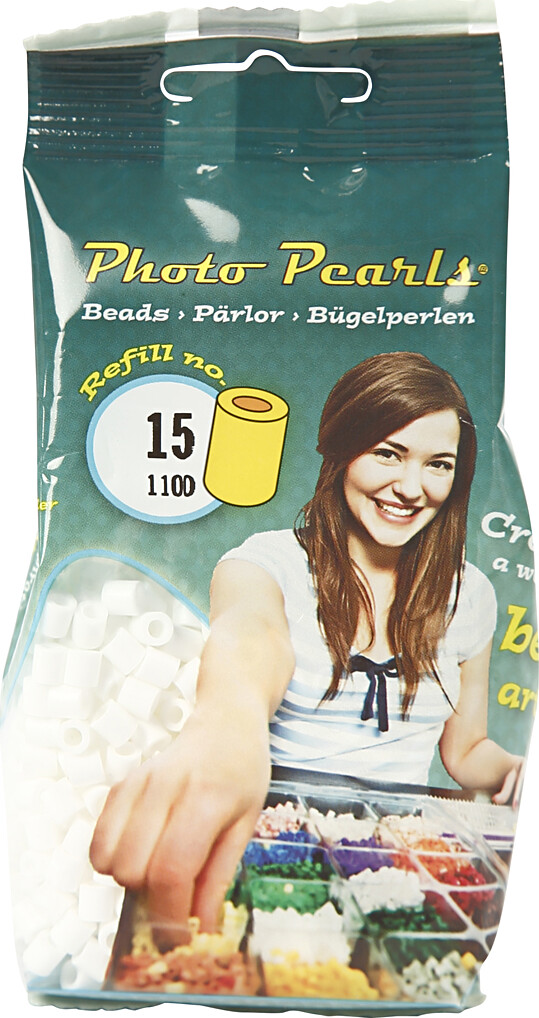 Photopearls - Medium - Hvid 15 - 1100 Stk - Nabbi Fotoperler
