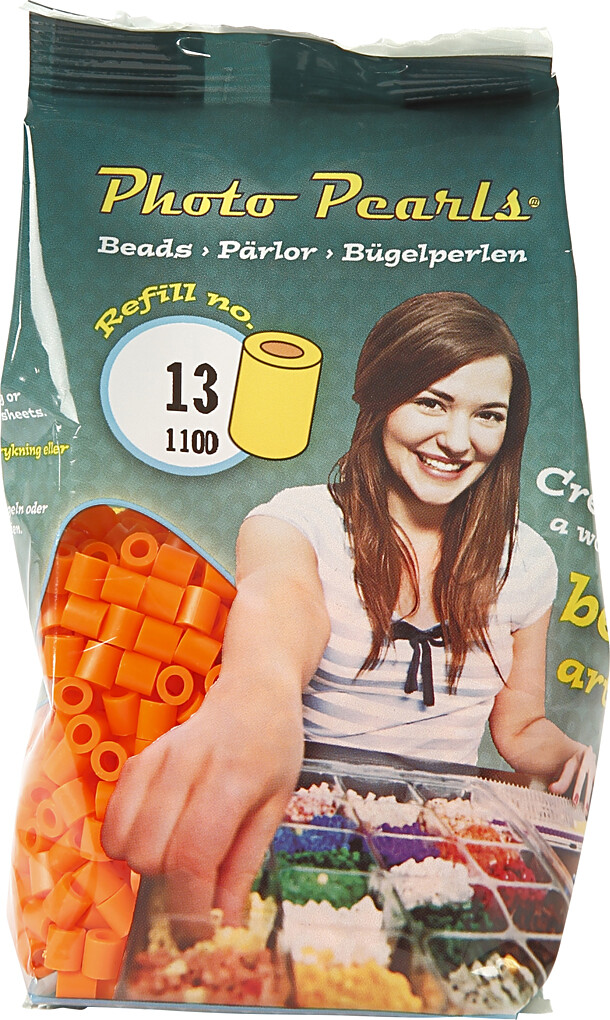 Photopearls - Medium - Klar Orange 13 - 1100 Stk - Nabbi Fotoperler