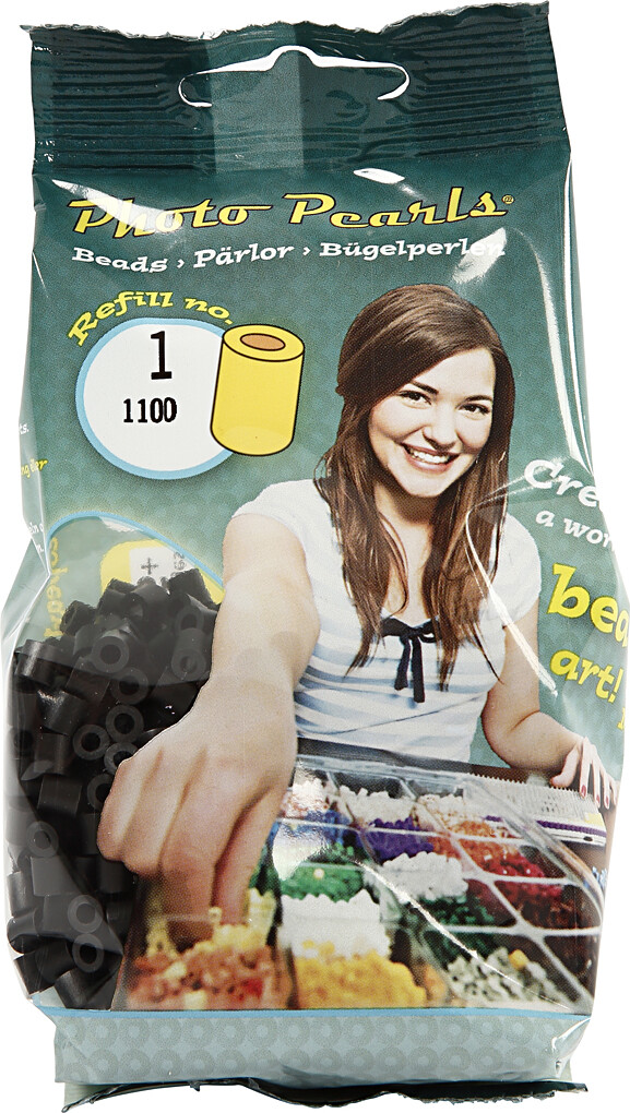 Photopearls - Str 5X5 Mm - Hulstr 2 5 Mm - Medium - Sort - 1 - 1100 Stk