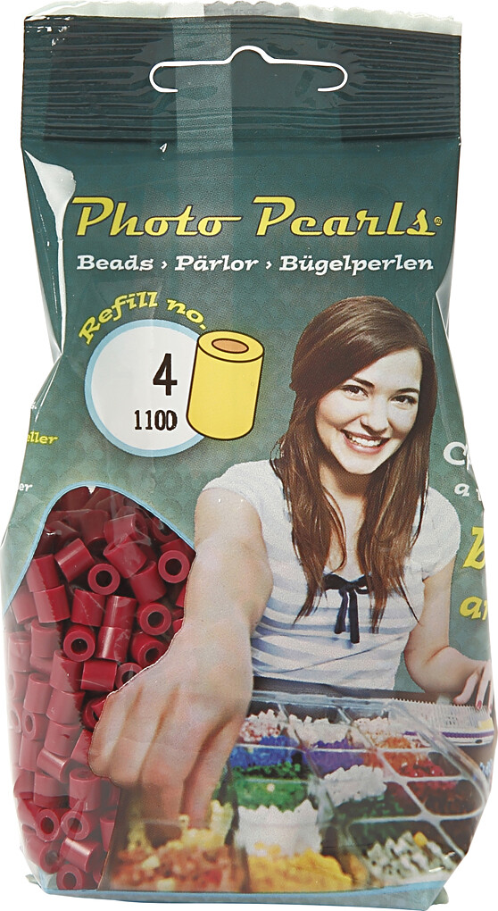 Photopearls - Medium - Vinrød 4 - 1100 Stk - Nabbi Fotoperler