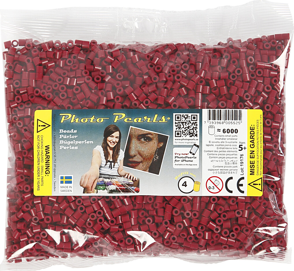 Photopearls - Medium - Vinrød 4 - 6000 Stk - Nabbi Fotoperler
