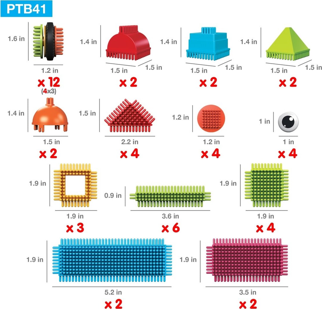 Picasso Tiles - Bristlelock Bulding Block Set 41Pcs Ptb41
