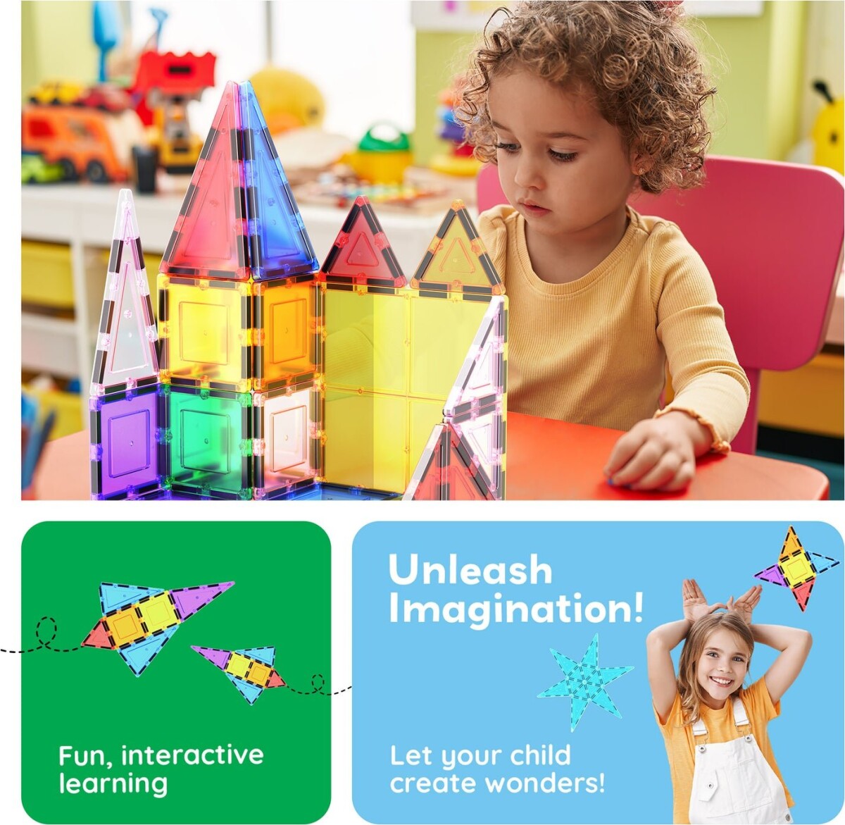 Picasso Tiles - Magnetic Tiles 61 Stk