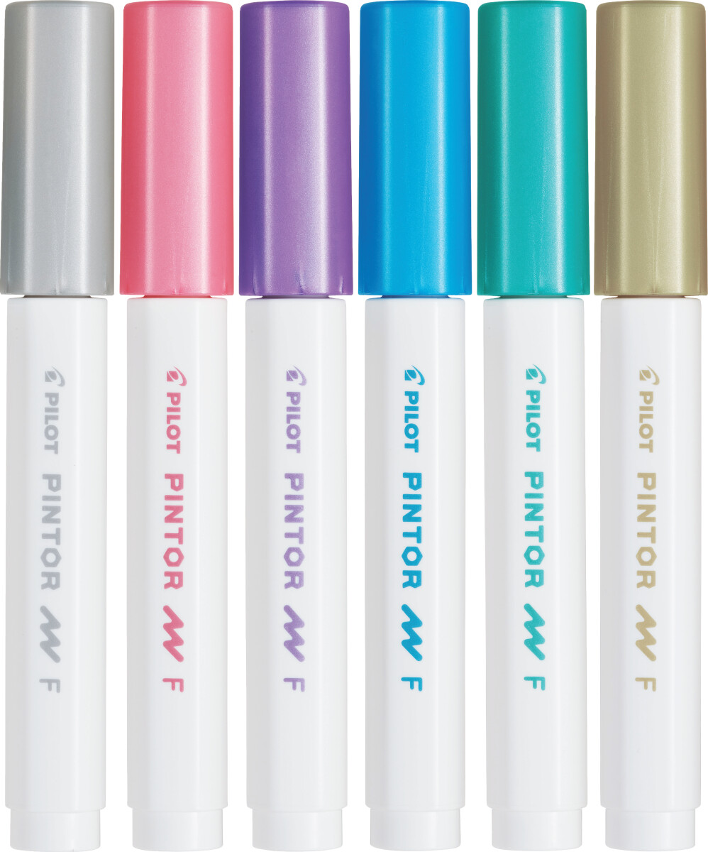 Pilot - Pintor Marker Fine Metal Mix 6 Farver Fin Spids