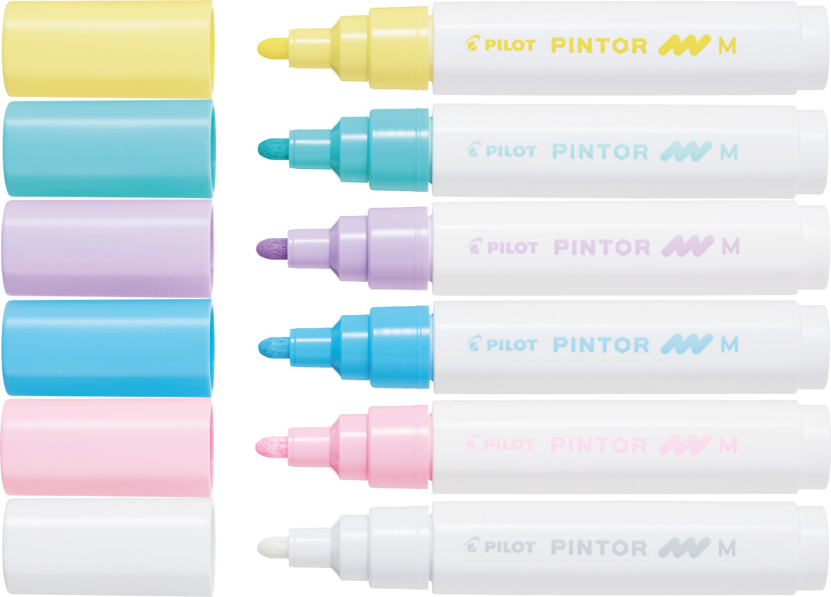 Pilot - Pintor Marker Fine Pastel Mix 6 Farver Medium Tip