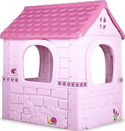 Feber - Pink Fantasy House - Udendørs Legehus I Plastik Til Børn