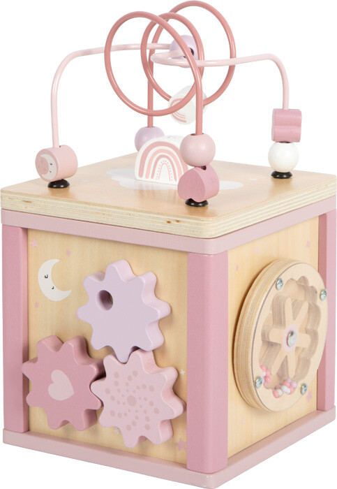 Aktivitetskube I Træ - Pink - Small Foot