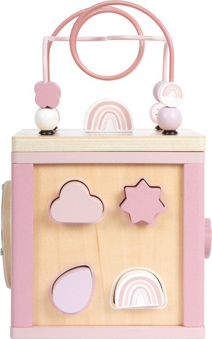 Aktivitetskube I Træ - Pink - Small Foot