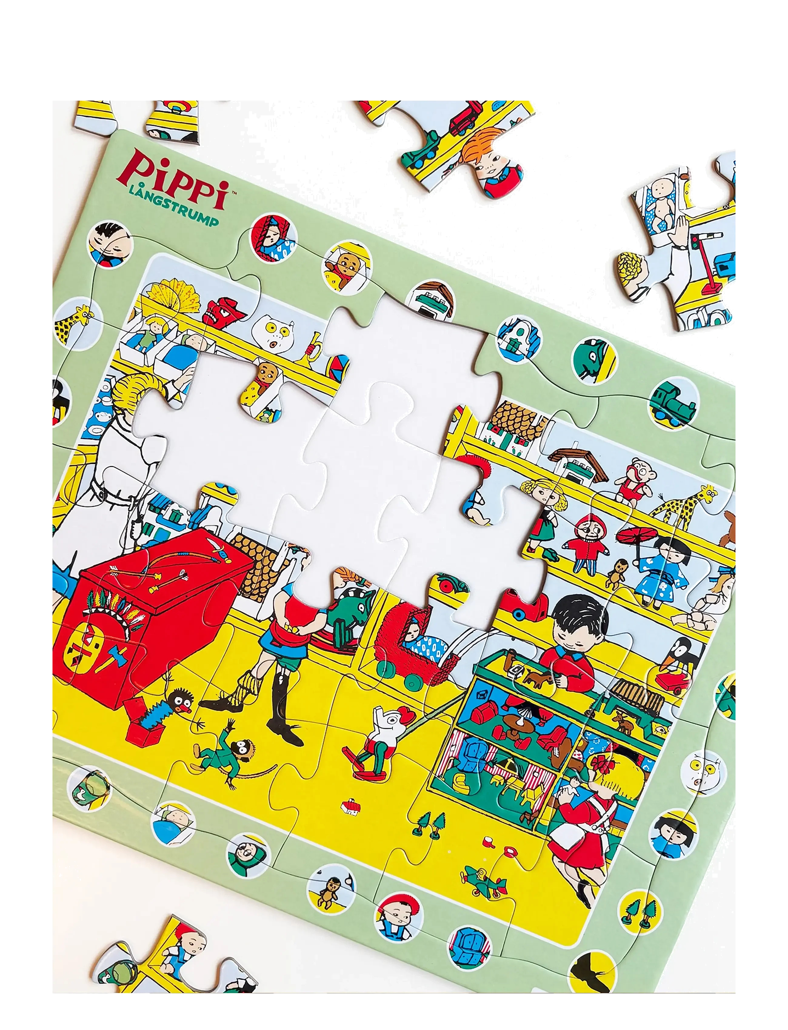 Pippi Langstrømpe - Rammepuslespil - 24 Brikker - Barbo Toys